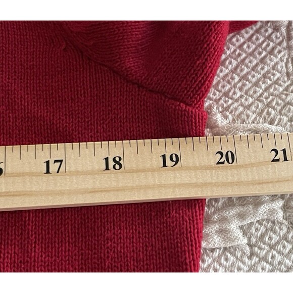 LRL Lauren Jeans Co Ralph Lauren Red Qtr Button Sweater Military Patch Ladies XL - Picture 3 of 13